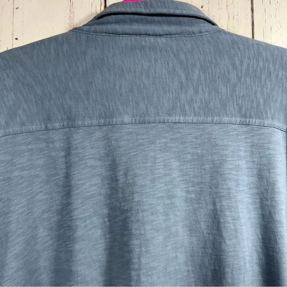 J.Crew Blue Garment Dyed Slub Cotton Knit Button Front Shirt XXL Coastal Casual - Picture 9 of 13